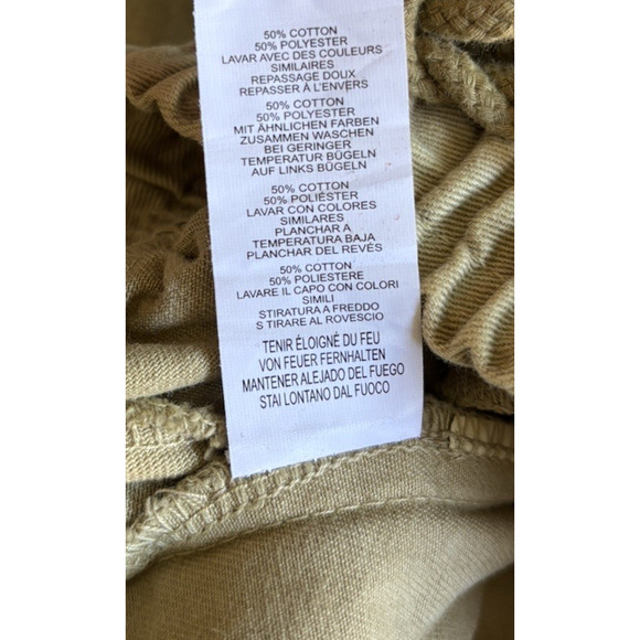 Pretty Little Thing Pants 6 Cargo Tapered Pockets Green Elastic Waist Boho - Picture 13 of 13